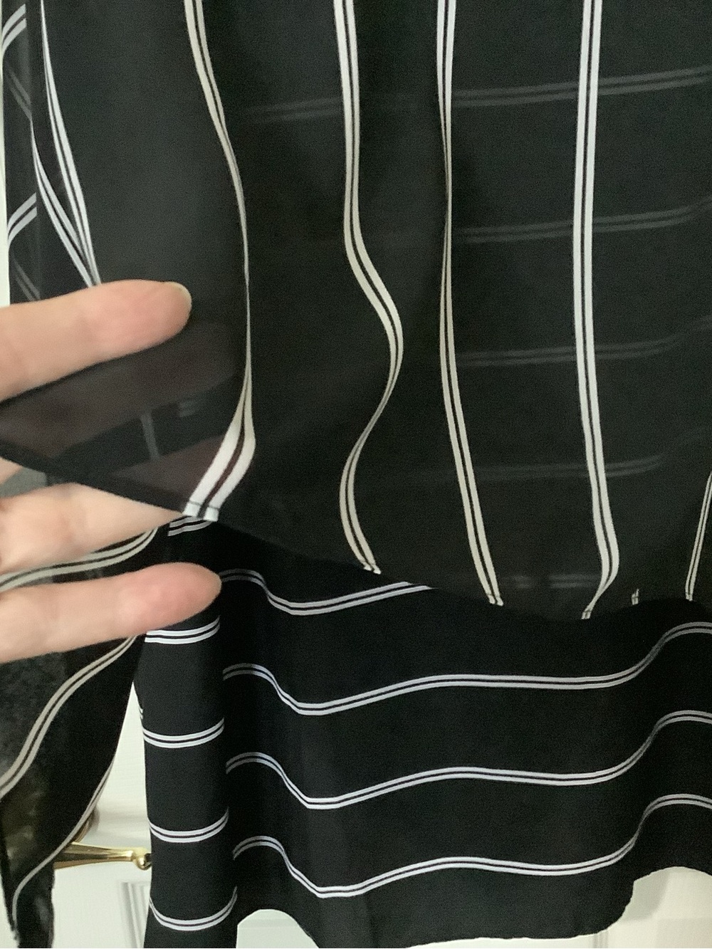 Chico's Top Tunic 3 XL Black White - Picture 7 of 8